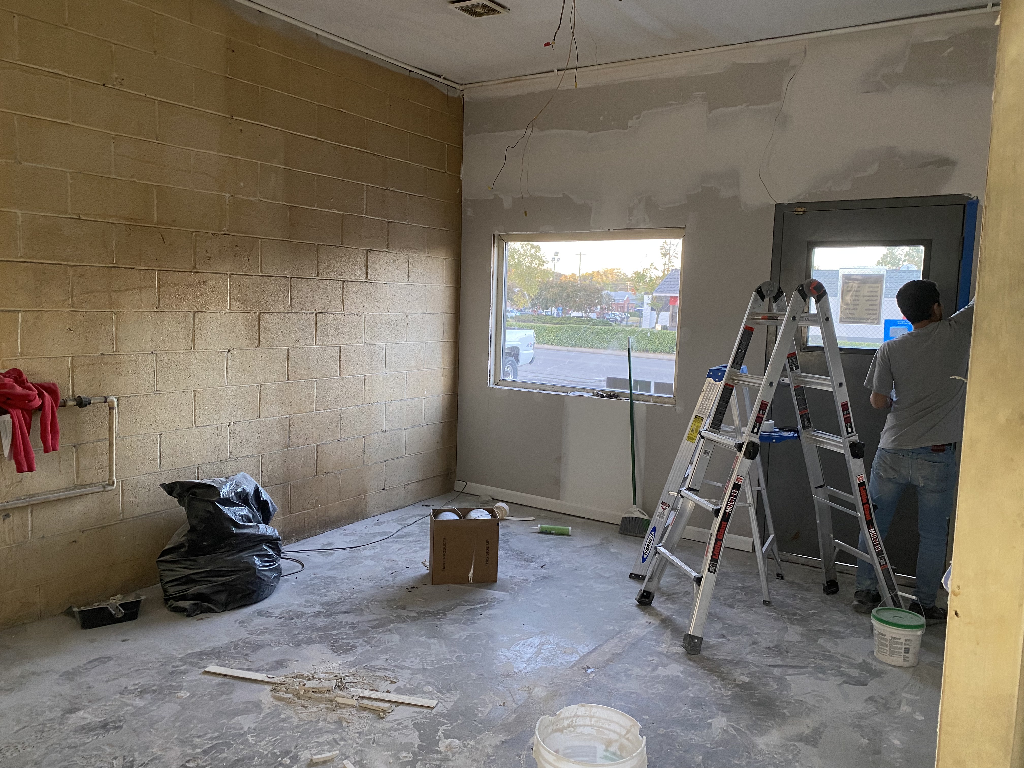 Freshly painted walls and window prep